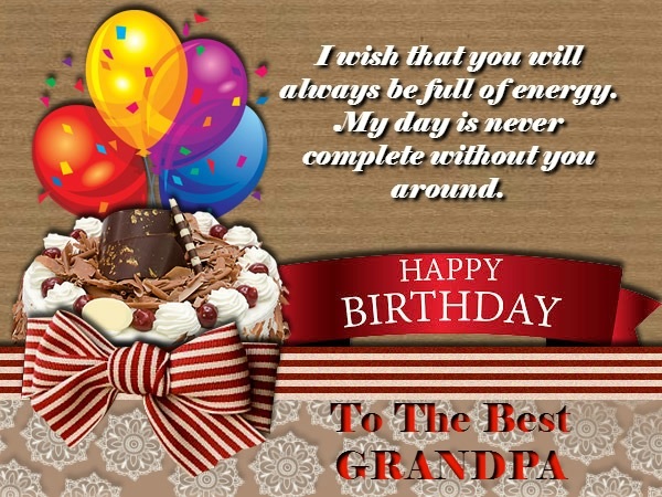 Greeting card for grandfather birthday
